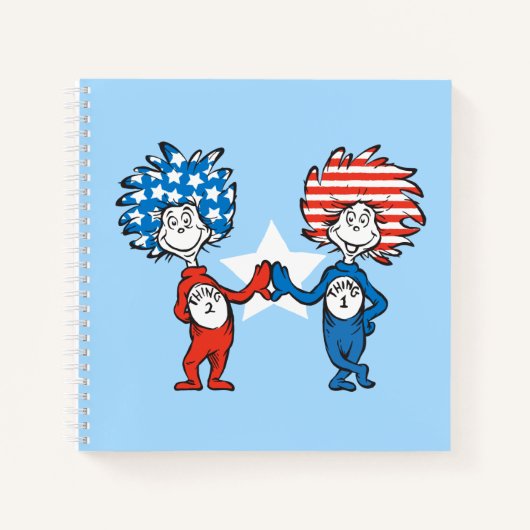 Dr. Seuss | Ding Eén Ding Twee Patriottische Grafi Notitieboek (Voorkant)