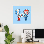 Dr. Seuss | Ding Eén Ding Twee Patriottische Grafi Poster (Thuiskantoor)