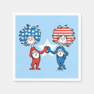 Dr. Seuss Ding Een Ding Twee Patriottische Grafi Servet