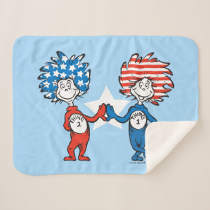 Dr. Seuss Ding Eén Ding Twee Patriottische Grafi Sherpa Deken