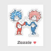 Dr. Seuss | Ding Eén Ding Twee Patriottische Grafi Sticker (Vel)