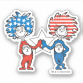 Dr. Seuss | Ding Eén Ding Twee Patriottische Grafi Sticker (Voorkant)