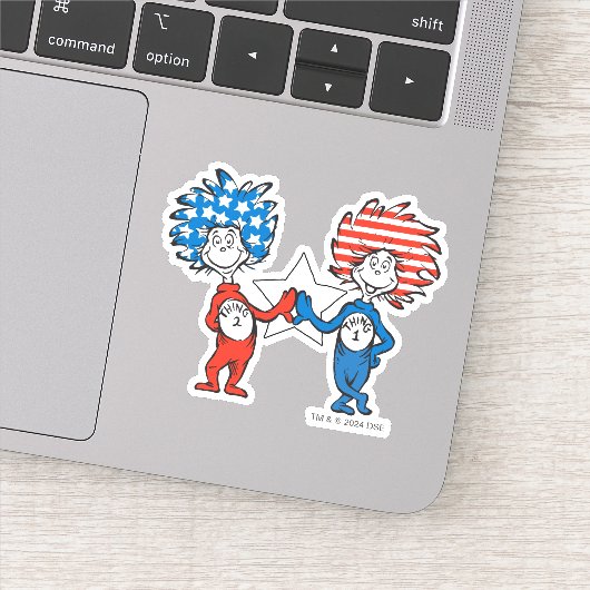 Dr. Seuss | Ding Eén Ding Twee Patriottische Grafi Sticker (Detail)