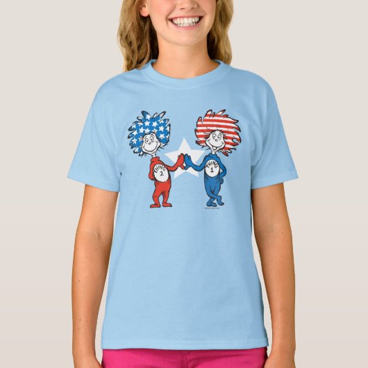Dr. Seuss | Ding Eén Ding Twee Patriottische Grafi T-shirt (Voorkant)