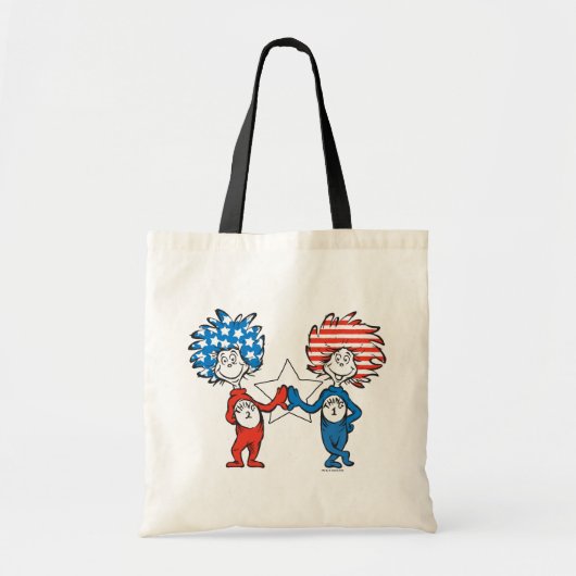 Dr. Seuss | Ding Eén Ding Twee Patriottische Grafi Tote Bag (Voorkant)