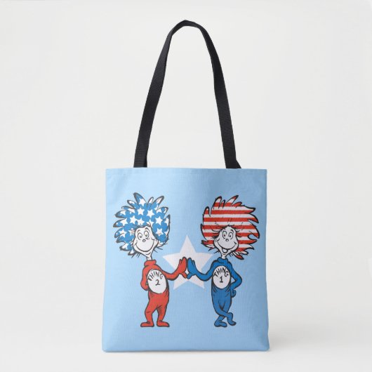 Dr. Seuss | Ding Eén Ding Twee Patriottische Grafi Tote Bag (Voorkant)