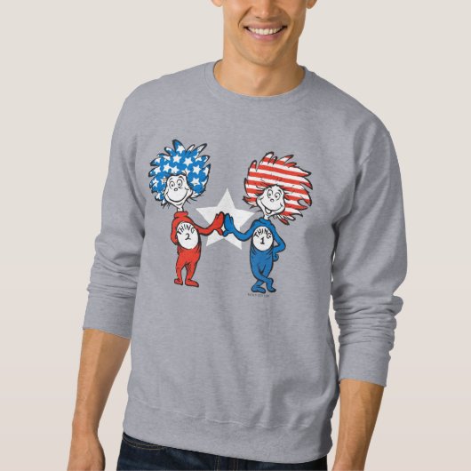 Dr. Seuss | Ding Eén Ding Twee Patriottische Grafi Trui (Voorkant)