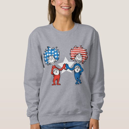 Dr. Seuss | Ding Eén Ding Twee Patriottische Grafi Trui (Voorkant)