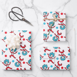Dr. Seuss Ding Een Ding Twee   Tweeling Baby Borre Inpakpapier Vel