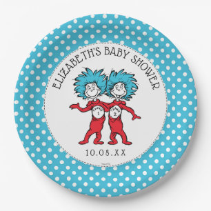Dr. Seuss Ding Een Ding Twee Tweeling Baby Showe Papieren Bordje