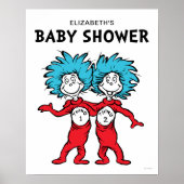Dr Seuss ding één ding twee | Tweeling Baby shower Poster (Voorkant)