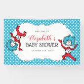 Dr Seuss ding één ding twee | Tweeling Baby shower Spandoek (Horizontaal)