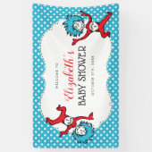 Dr Seuss ding één ding twee | Tweeling Baby shower Spandoek (Verticaal)