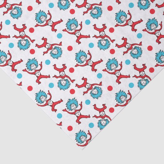 Dr Seuss ding één ding twee | Tweeling Baby shower Tissuepapier (Detail)