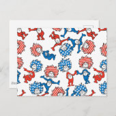 Dr. Seuss | Ding één ding twee US vlag patroon Briefkaart (Voorkant / Achterkant)