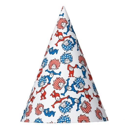 Dr. Seuss | Ding één ding twee US vlag patroon Feesthoedjes (Voorkant)