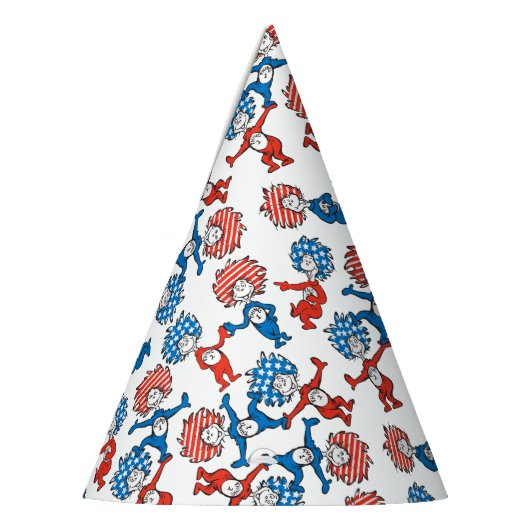Dr. Seuss | Ding één ding twee US vlag patroon Feesthoedjes (Links)