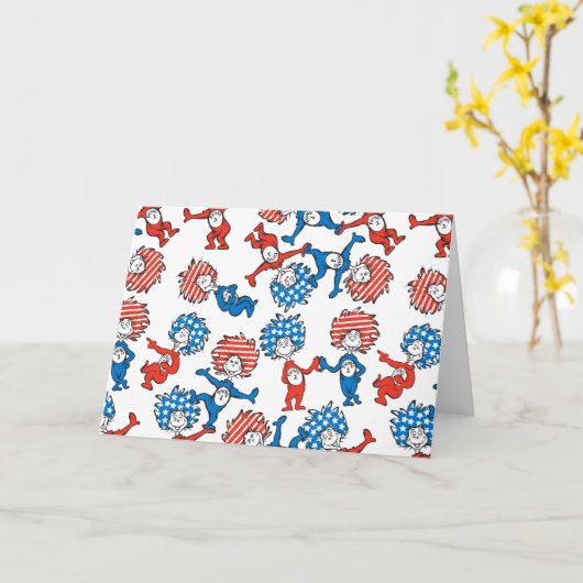 Dr. Seuss | Ding één ding twee US vlag patroon Kaart (Gele Bloem)