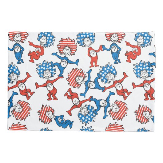 Dr. Seuss | Ding één ding twee US vlag patroon Kussensloop (Achterkant-Links)