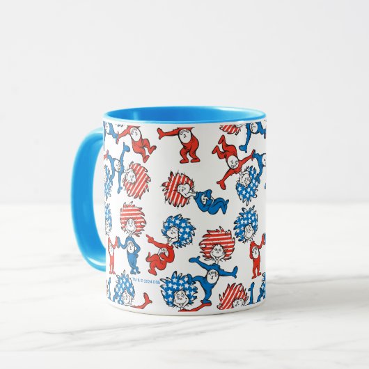 Dr. Seuss | Ding één ding twee US vlag patroon Mok (Voorkant links)