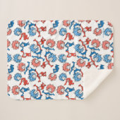 Dr. Seuss | Ding één ding twee US vlag patroon Sherpa Deken (Voorkant (horizontaal))