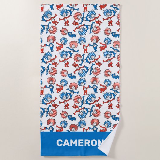 Dr. Seuss | Ding één ding twee US vlag patroon Strandlaken (Voorkant)