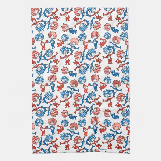Dr. Seuss | Ding één ding twee US vlag patroon Theedoek (Verticaal)