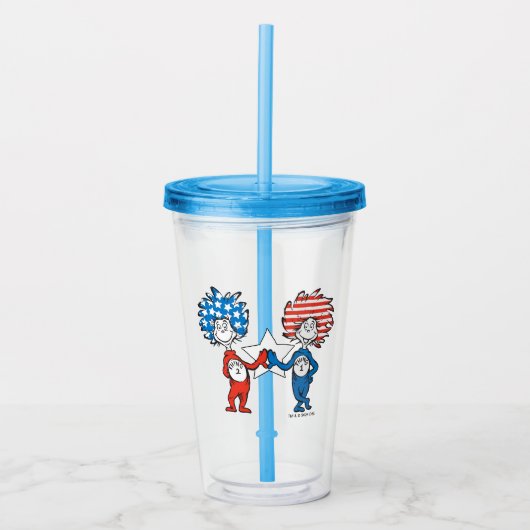 Dr. Seuss | Ding One Thing Two Patriotic Graphic Acryl Drinkbeker (Voorkant)