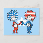 Dr. Seuss | Ding One Thing Two Patriotic Graphic Briefkaart (Voorkant)