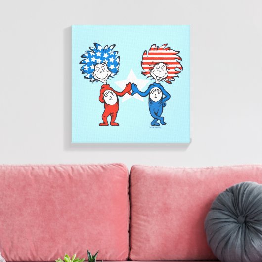 Dr. Seuss | Ding One Thing Two Patriotic Graphic Canvas Afdruk (Insitu (Woonkamer))