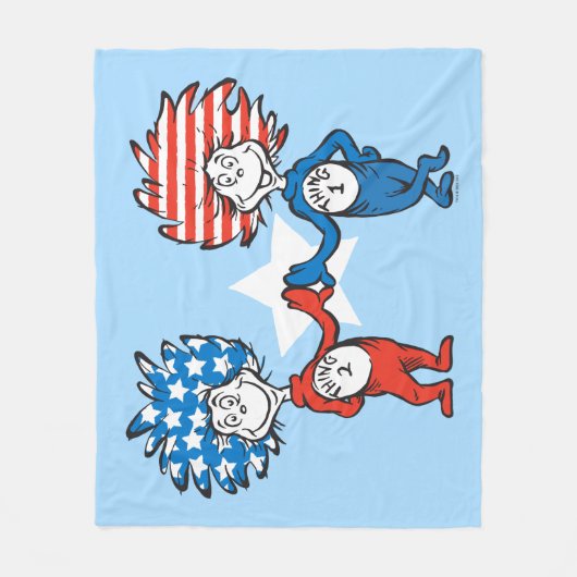 Dr. Seuss | Ding One Thing Two Patriotic Graphic Fleece Deken (Voorkant)