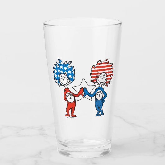 Dr. Seuss | Ding One Thing Two Patriotic Graphic Glas (Voorkant)