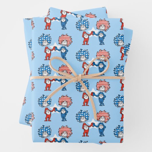 Dr. Seuss | Ding One Thing Two Patriotic Graphic Inpakpapier Vel (In situ)
