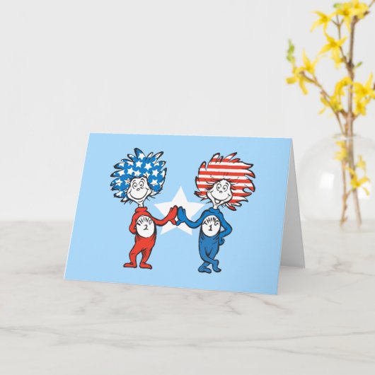 Dr. Seuss | Ding One Thing Two Patriotic Graphic Kaart (Gele Bloem)