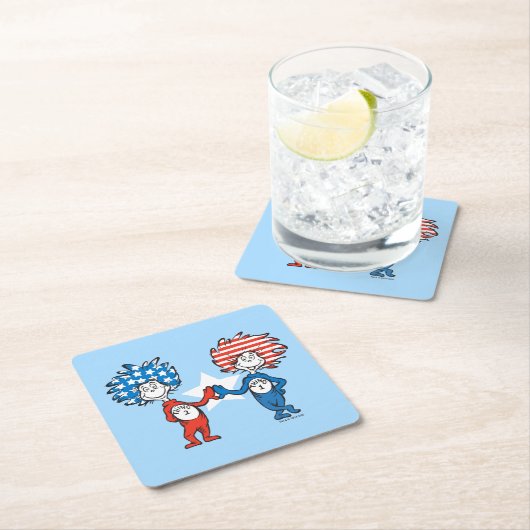 Dr. Seuss | Ding One Thing Two Patriotic Graphic Kartonnen Onderzetters (Insitu)