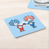 Dr. Seuss | Ding One Thing Two Patriotic Graphic Kartonnen Onderzetters (Schuin)