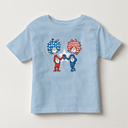 Dr. Seuss | Ding One Thing Two Patriotic Graphic Kinder Shirts (Voorkant)