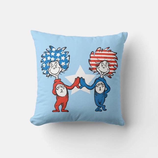 Dr. Seuss | Ding One Thing Two Patriotic Graphic Kussen (Voorkant)