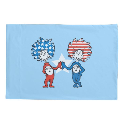 Dr. Seuss | Ding One Thing Two Patriotic Graphic Kussensloop (Achterkant-Links)