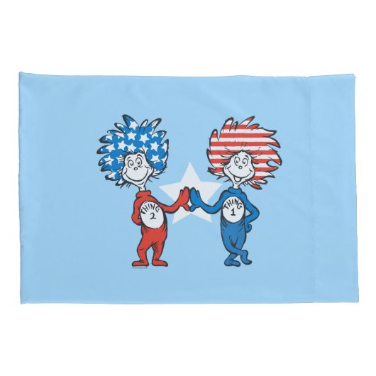 Dr. Seuss | Ding One Thing Two Patriotic Graphic Kussensloop (Achterkant-Rechts)