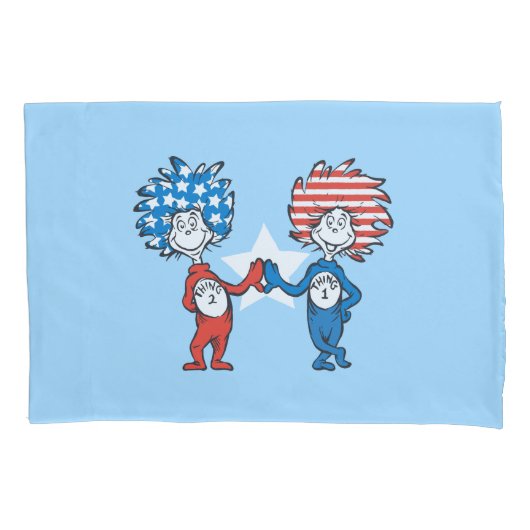 Dr. Seuss | Ding One Thing Two Patriotic Graphic Kussensloop (Voorkant-Links)