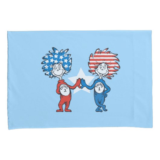 Dr. Seuss | Ding One Thing Two Patriotic Graphic Kussensloop (Voorkant-Rechts)