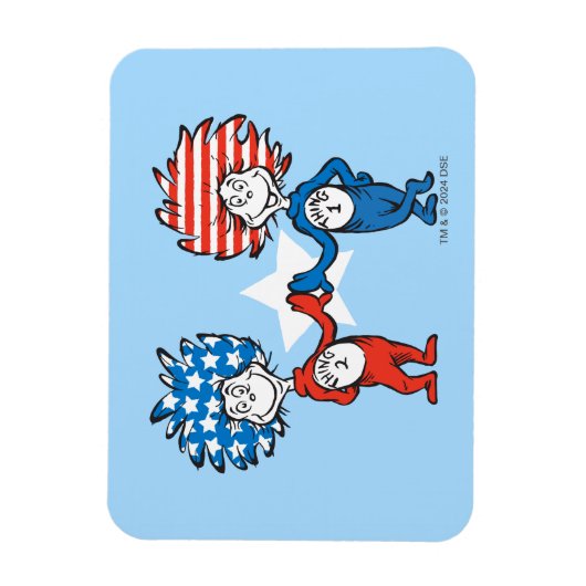 Dr. Seuss | Ding One Thing Two Patriotic Graphic Magneet (Verticaal)