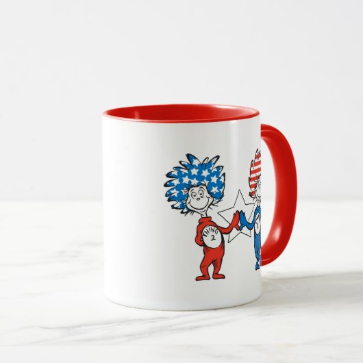 Dr. Seuss | Ding One Thing Two Patriotic Graphic Mok (Voorkant rechts)