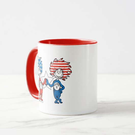 Dr. Seuss | Ding One Thing Two Patriotic Graphic Mok (Voorkant links)