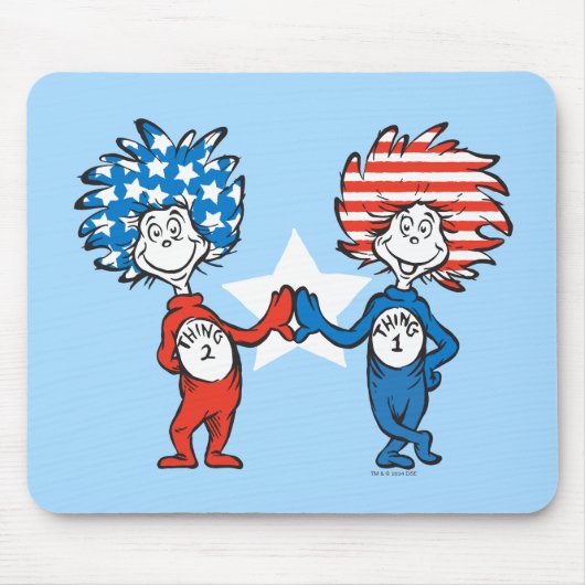 Dr. Seuss | Ding One Thing Two Patriotic Graphic Muismat (Voorkant)