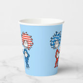 Dr. Seuss | Ding One Thing Two Patriotic Graphic Papieren Bekers (Links)