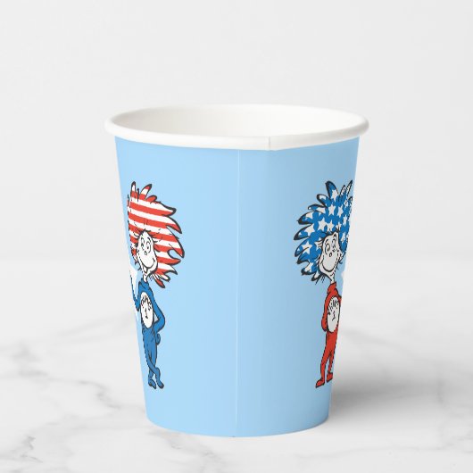 Dr. Seuss | Ding One Thing Two Patriotic Graphic Papieren Bekers (Rechts)
