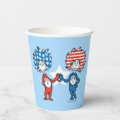 Dr. Seuss | Ding One Thing Two Patriotic Graphic Papieren Bekers (Voorkant)
