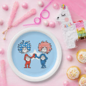 Dr. Seuss | Ding One Thing Two Patriotic Graphic Papieren Bordje (Feest)